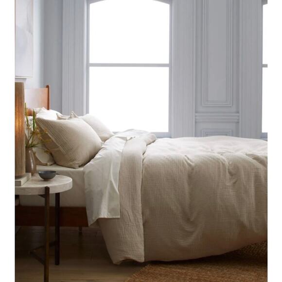 Quince Organic Airy Gauze Duvet Cover Dune Size King/Cal King Dune New #98 - Picture 3 of 4